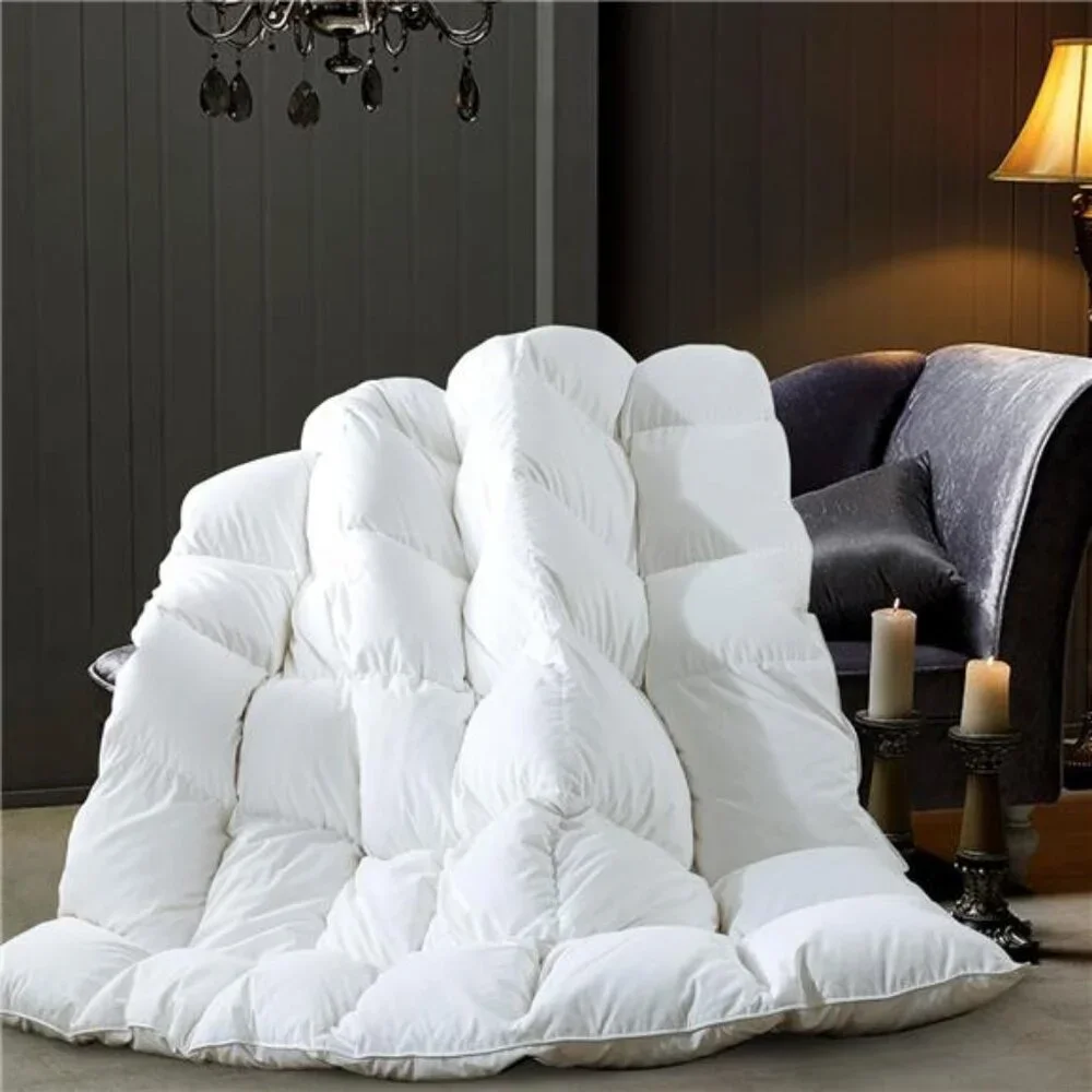 Feather Comforter Queen Size, Filled with Feather and Downfiber